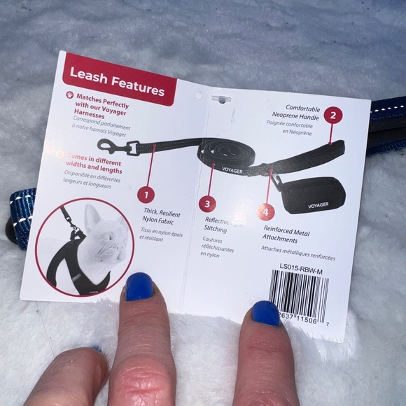 🔥2/$10 NWT |•VOYAGER•| Reflective Blue Dog Leash/Lead - Picture 4 of 5